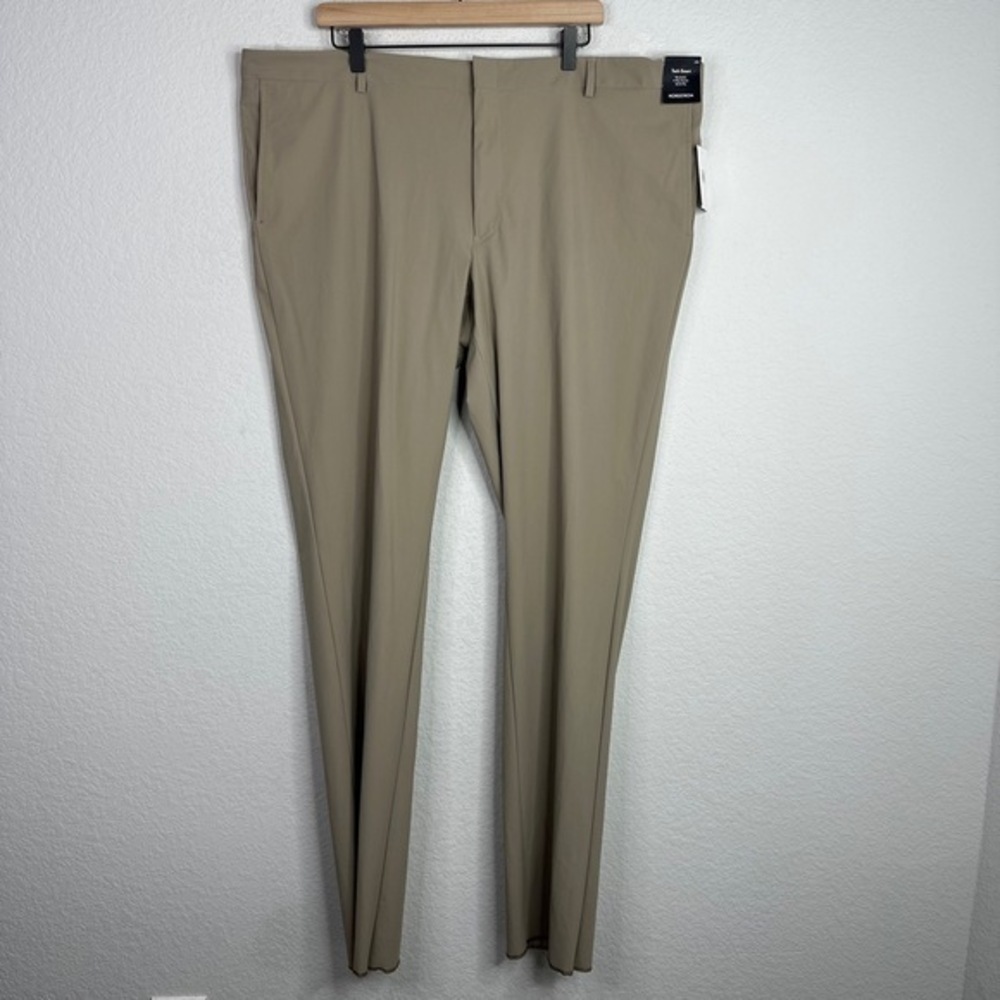 Nordstrom Pants Mens 44W Tan Flat Front Performance Tech Smart Golf Athleisure